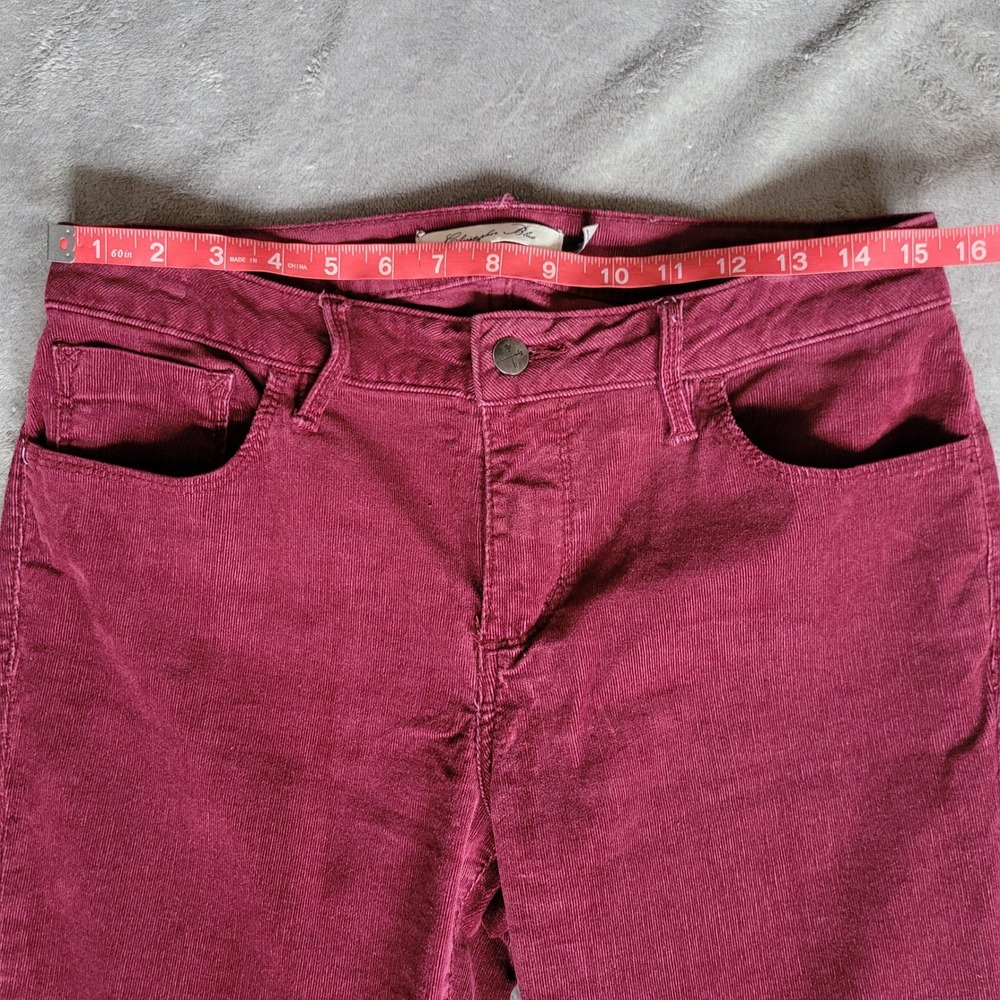 Christopher Blue 8 wine red corduroy pants slim leg mid rise twee preppy office - Picture 11 of 16